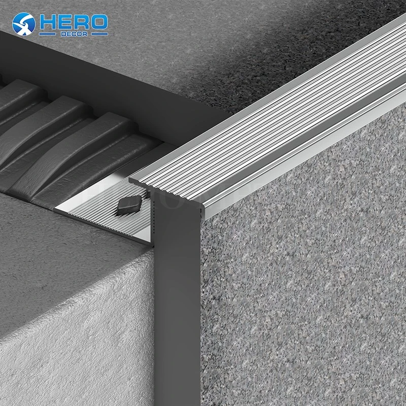 HM-S-057 Aluminum F Shape Non-slip Stair Nosing HM-S-057 Aluminum F Shape Non-slip Stair Nosing